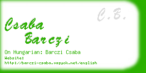 csaba barczi business card